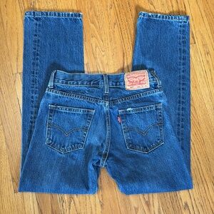 Levi 501 Button Fly Blue Jeans Youth 12R 26x28